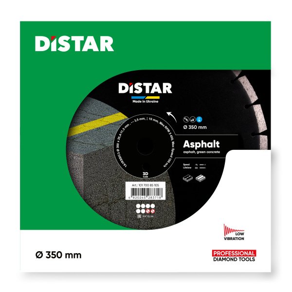 Круг алмазний вiдрiзний Distar 1A1RSS/C3 350x3,5/2,5x10x25,4-11,5-24 HIT Asphalt