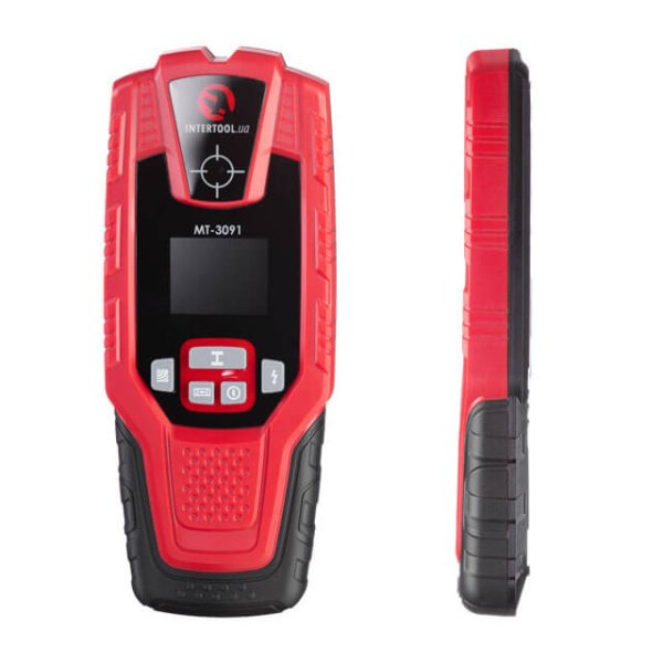 Детектор проводки, макс. глибина 10 см, кольоровий дисплей INTERTOOL MT-3091