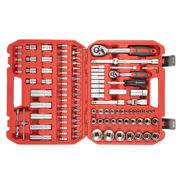 Набір інструментів 1/2" & 1/4" 110од, 12-гр INTERTOOL ET-9109