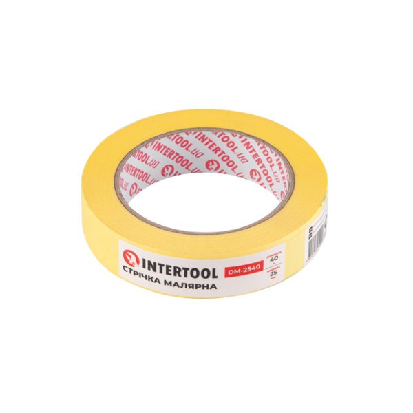 Стрічка малярна 25мм, 40м, жовта INTERTOOL DM-2540