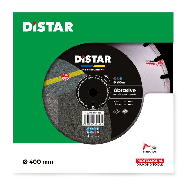 Круг алмазный отрезной 1A1RSS/C1N-W 400x3,5/2,5x25,4-11,5-24-ARP 40x3,5x6+3 R195 Bestseller Abrasive