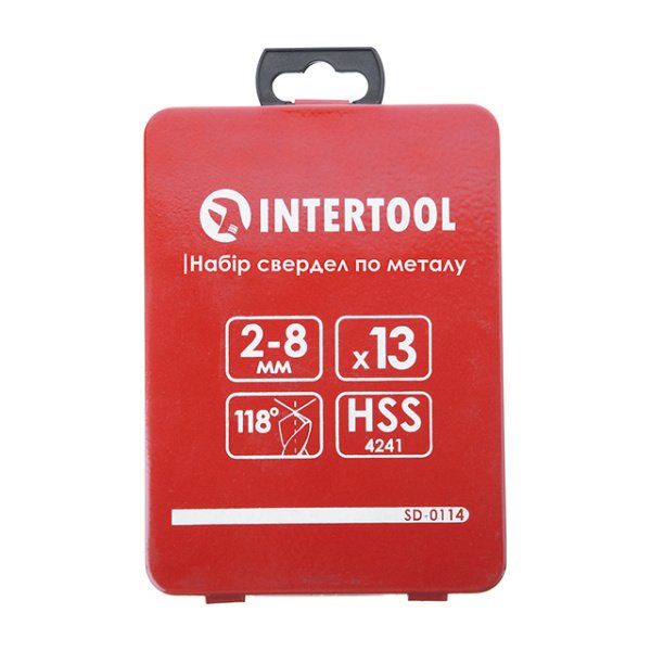 Набір свердел по металу HSS 13шт (2.0-8.0), полірована сталь INTERTOOL SD-0114