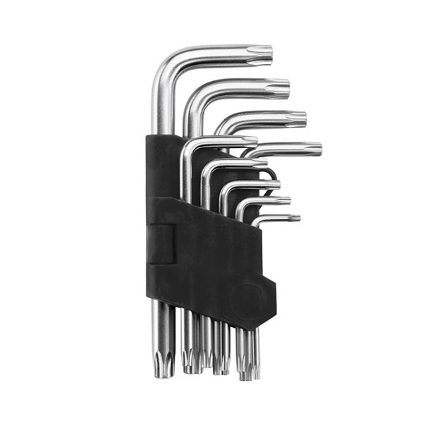 Набір ключів Г-подібних TORX з отвором 9 шт, Т10-Т50, CrV INTERTOOL HT-0604