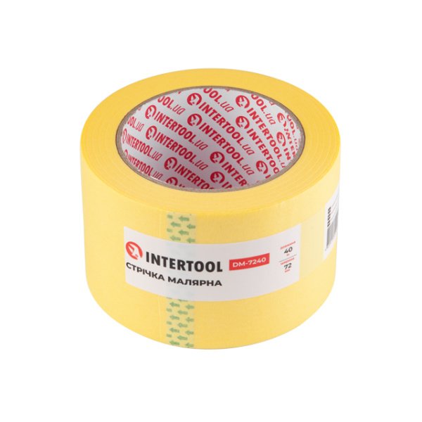 Стрічка малярна 72мм, 40м, жовта INTERTOOL DM-7240
