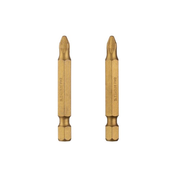 Комплект викруткових насадок PH2 1/4", 50мм, Titanium, S2, уп. 2 од., STORM INTERTOOL VT-0233