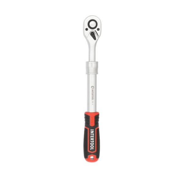 Рукоятка з храповим механізмом телескопічна, 72 зуба 1/2", Cr-V STORM INTERTOOL ET-8006