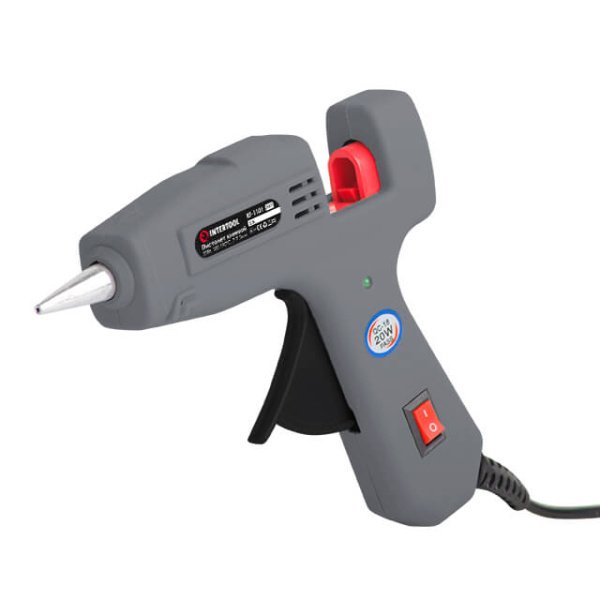 Пістолет клейовий 20(65) Вт, 180-195°C, під стрижні 7-7,5 мм, 5-13 г/хв INTERTOOL RT-1101