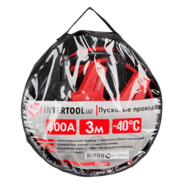 Пускові дроти 600А, 3м, до -40 ° C, чохол INTERTOOL AT-3047