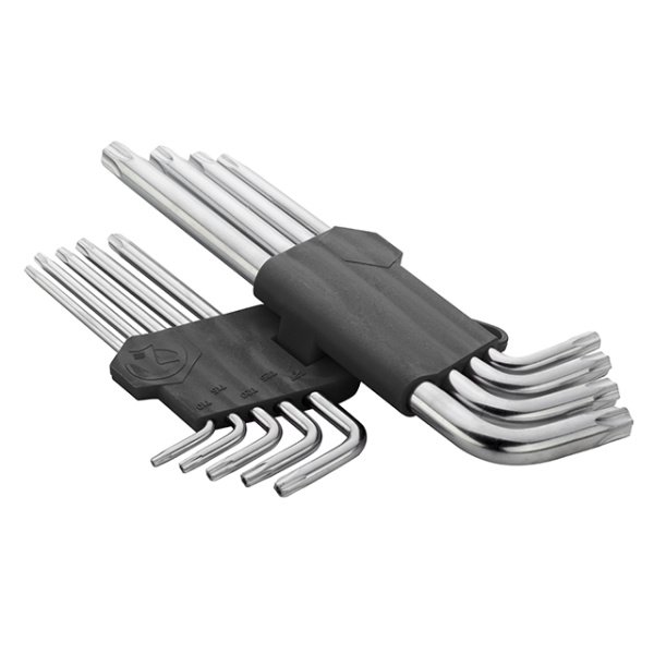 Набір ключів Г-подібних TORX подовжених, з отвором, 9 шт., Т10-Т50, Cr-V INTERTOOL HT-0606