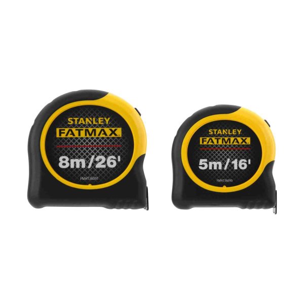 Рулетки вимірювальні FatMax®, 5м/16х25мм + 8/26х25, в хромованому корпусі STANLEY FMHT81745-0