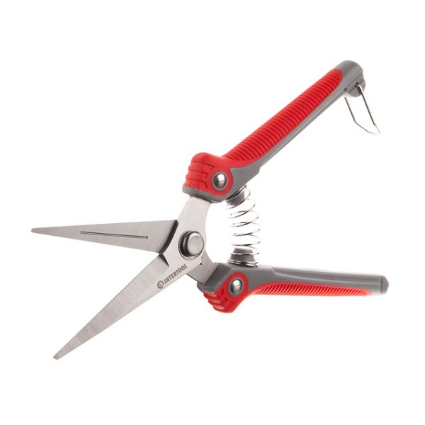Секатор для винограду, 200 мм, INOX, комбінована рукоятка INTERTOOL FT-1015