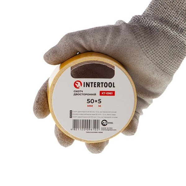 Скотч двосторонній 50мм * 5м на тканинній основі INTERTOOL KT-0961