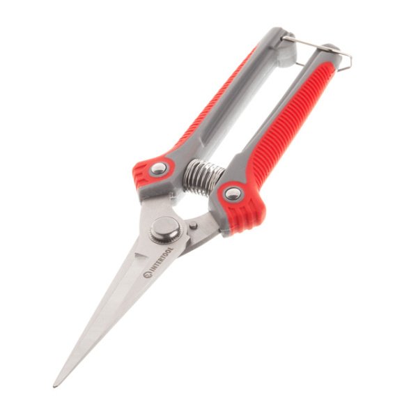 Секатор для винограду, 200 мм, INOX, комбінована рукоятка INTERTOOL FT-1015