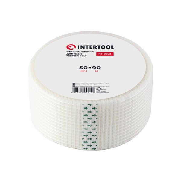 Стрічка клейка для швів "серпянка" 50 мм * 90 м INTERTOOL KT-0923