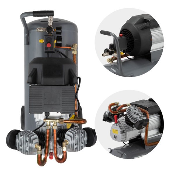 Компресор, 50 л, 3,0 кВт, 220 В, 10 атм, 420 л/хв, 2 циліндри INTERTOOL PT-0007
