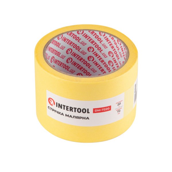Стрічка малярна 72мм, 20м, жовта INTERTOOL DM-7220