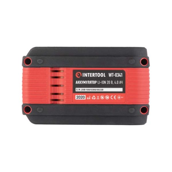 Акумулятор, 20 В, Li-Ion, 4,0 Аг, індикатор рівня заряду INTERTOOL WT-0341