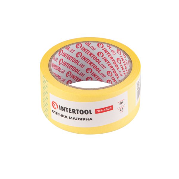 Стрічка малярна 48мм, 20м, жовта INTERTOOL DM-4820