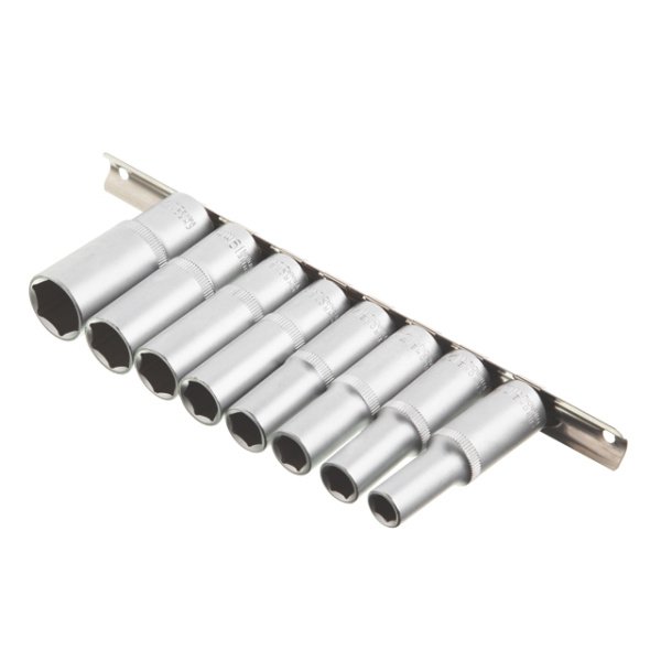 Набір подовжених шестигранних головок на планці, 1/2", 8 од. (10, 12, 13, 14, 15, 17, 19, 22 мм) INTERTOOL ET-6009